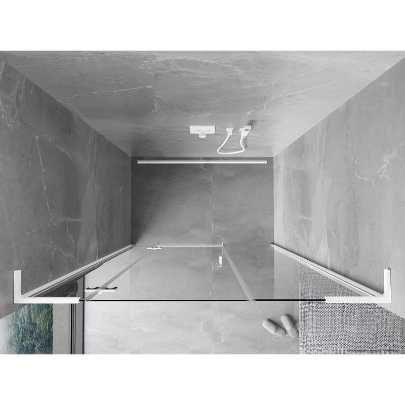 Mexen Mist-H L porte de douche pivotante gauche 120 cm, transparente, blanche - 8A5L-120-001-20-00-L