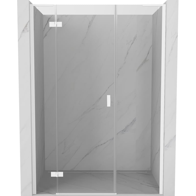 Mexen Mist-H L porte de douche pivotante gauche 130 cm, transparent, blanc - 8A5L-130-001-20-00-L
