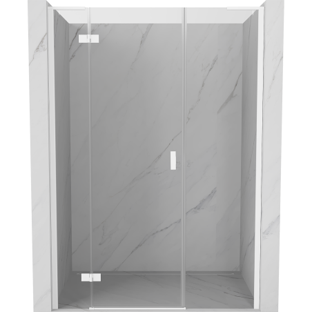 Mexen Mist-H L porte de douche pivotante gauche 130 cm, transparent, blanc - 8A5L-130-001-20-00-L