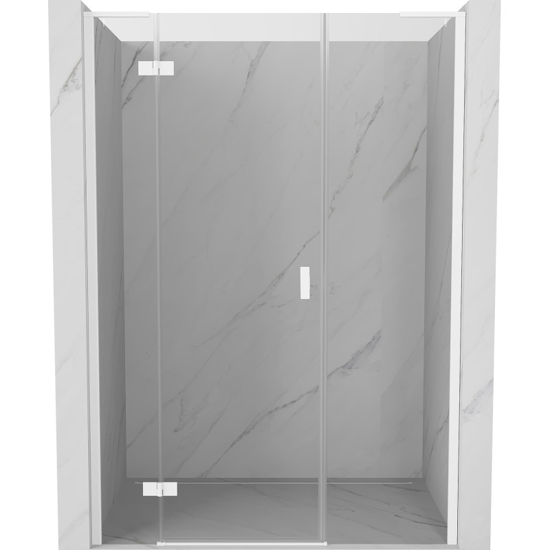 Mexen Mist-H L porte de douche pivotante gauche 145 cm, transparente, blanche - 8A5L-145-001-20-00-L
