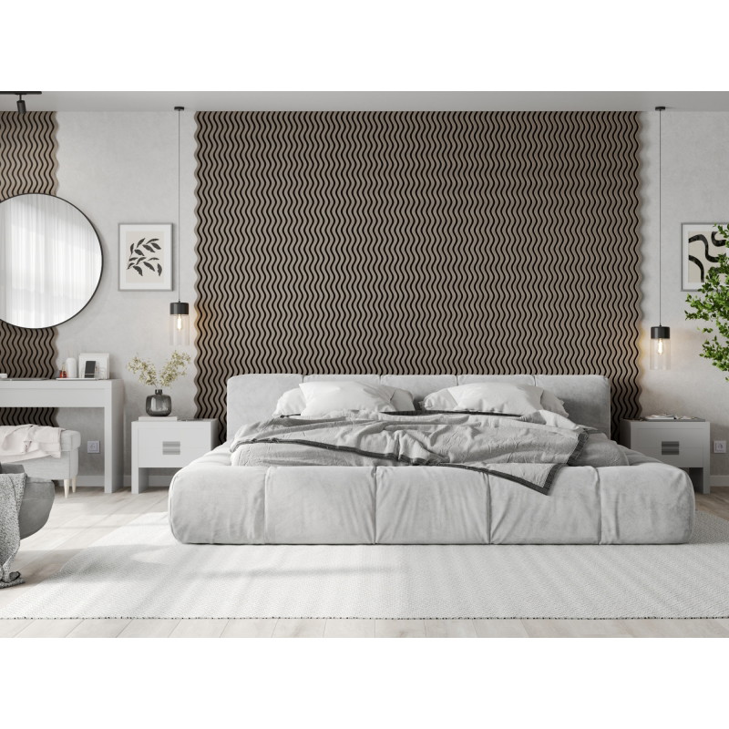 Mexen Lam-SF 02 lamelles murales acoustiques 280 x 30 cm, feutre 9 mm, placage technique, Chêne Gris - S106-280-02-043