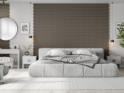 Mexen Lam-SF 02 lamelles murales acoustiques 280 x 30 cm, feutre 9 mm, placage technique, Chêne Gris - S106-280-02-043