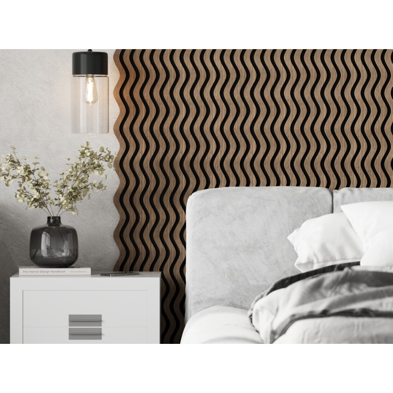 Mexen Lam-SF 02 lames murales acoustiques 280 x 30 cm, feutre 9 mm, placage technique, Noyer Foncé - S106-280-02-044