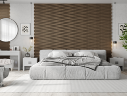 Mexen Lam-SF 02 lames murales acoustiques 280 x 30 cm, feutre 9 mm, placage technique, Noyer Foncé - S106-280-02-044