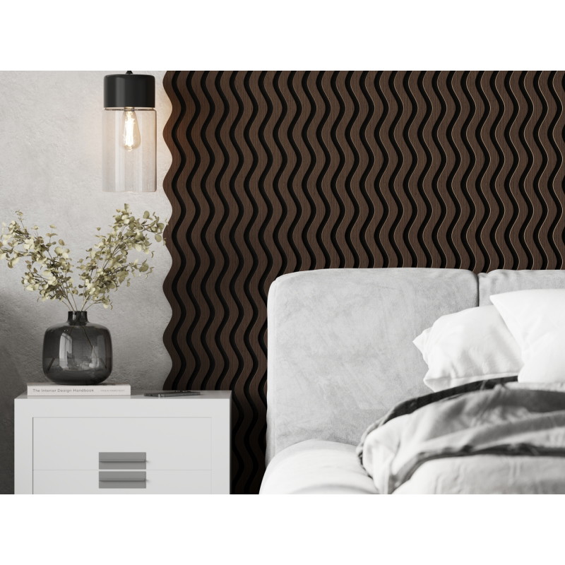 Mexen Lam-SF 02 lames murales acoustiques 280 x 30 cm, feutre 9 mm, placage technique, Chêne Mocca - S106-280-02-045