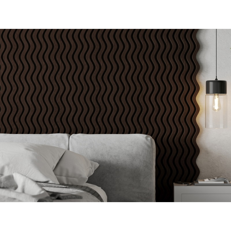Mexen Lam-SF 02 lames murales acoustiques 280 x 30 cm, feutre 9 mm, placage technique, Chêne Noir - S106-280-02-046