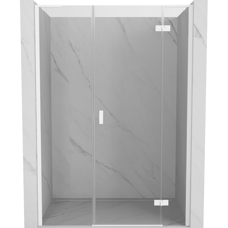 Mexen Mist-H L porte de douche pivotante droite 125 cm, transparent, blanc - 8A5L-125-001-20-00-P