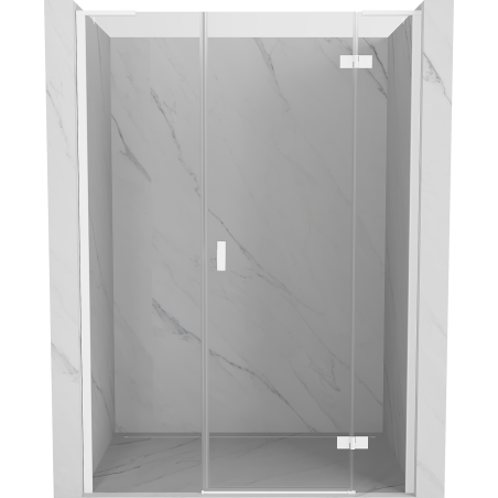 Mexen Mist-H L porte de douche pivotante droite 145 cm, transparente, blanche - 8A5L-145-001-20-00-P