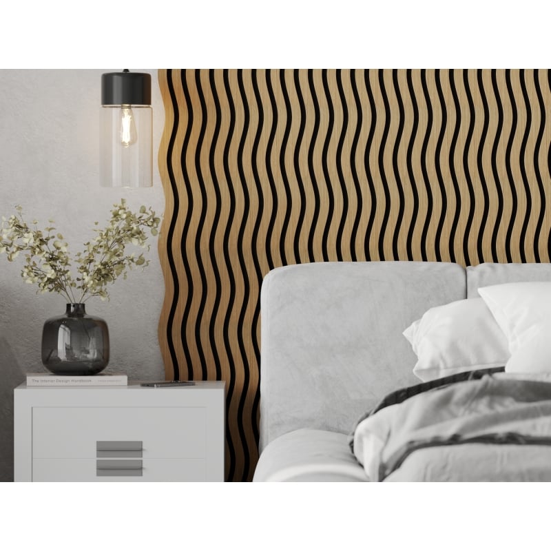 Mexen Lam-SF 01 lames murales acoustiques 280 x 30 cm, feutre 9 mm, placage technique, Chêne Classique - S106-280-01-041