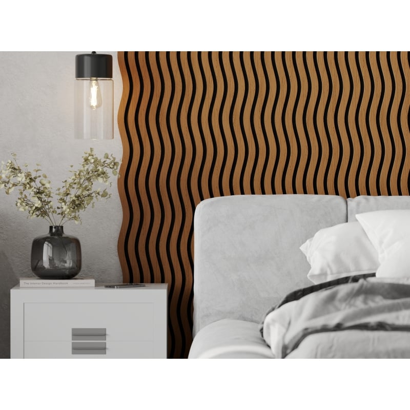 Mexen Lam-SF 01 lames murales acoustiques 280 x 30 cm, feutre 9 mm, placage technique, Chêne Naturel - S106-280-01-042