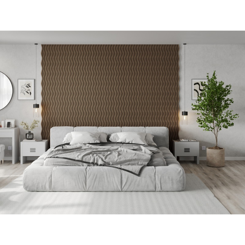 Mexen Lam-SF 01 lamelles murales acoustiques 280 x 30 cm, feutre 9 mm, placage technique, Noyer Foncé - S106-280-01-044