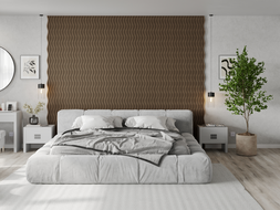 Mexen Lam-SF 01 lamelles murales acoustiques 280 x 30 cm, feutre 9 mm, placage technique, Noyer Foncé - S106-280-01-044