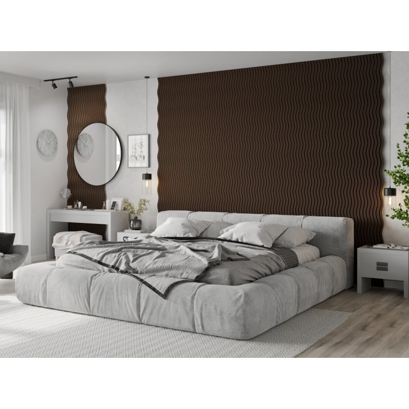 Mexen Lam-SF 01 lamelles murales acoustiques 280 x 30 cm, feutre 9 mm, placage technique, Chêne Mocca - S106-280-01-045