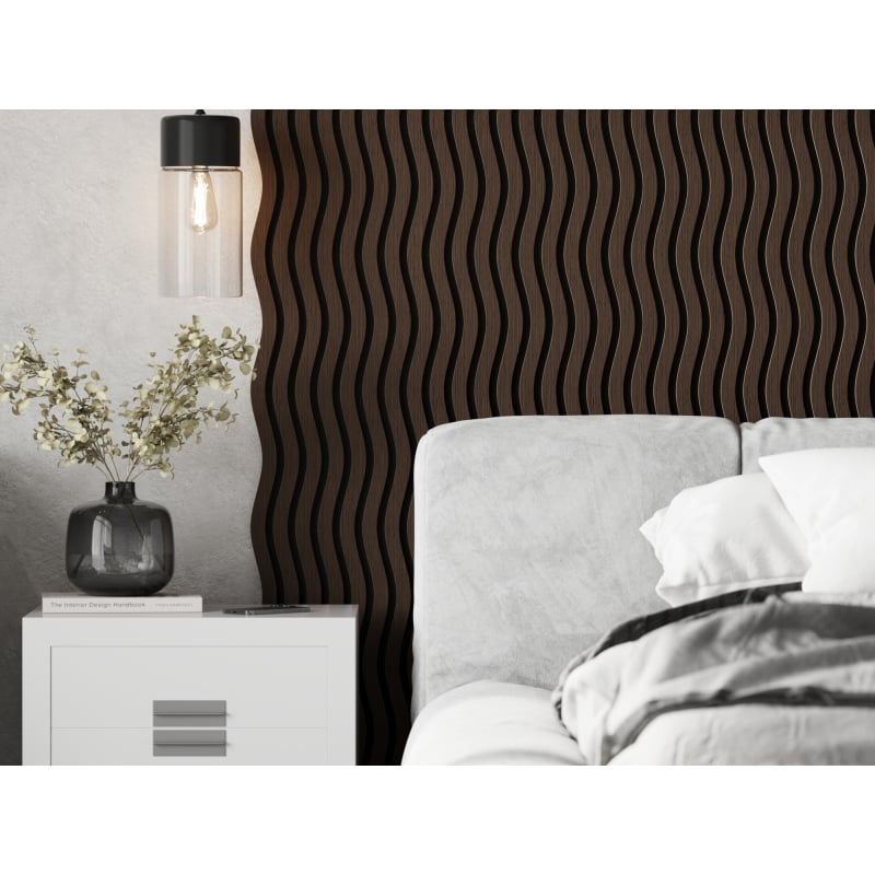 Mexen Lam-SF 01 lamelles murales acoustiques 280 x 30 cm, feutre 9 mm, placage technique, Chêne Mocca - S106-280-01-045