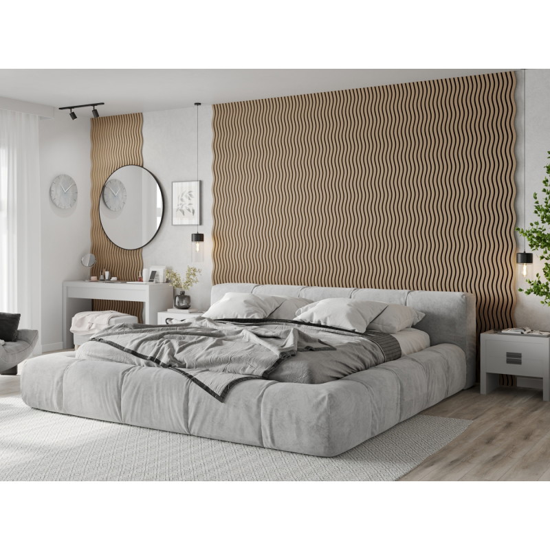 Mexen Lam-SF 01 lamelles murales acoustiques 280 x 30 cm, feutre 9 mm, placage technique, Noix Clair - S106-280-01-047