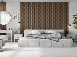 Mexen Lam-SF 01 Lam-SF 26 lames murales acoustiques 280 x 30 cm, feutre 9 mm, placage technique, Noyer Foncé - S106-280-26-044