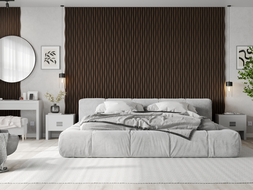 Mexen Lam-SF 01 Lam-SF 26 lamelles murales acoustiques 280 x 30 cm, feutre 9 mm, placage technique, Chêne Mocca