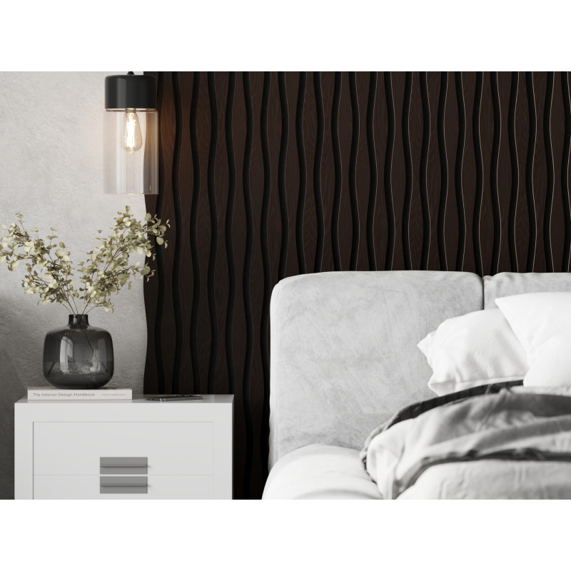 Mexen Lam-SF 01 Lam-SF 26 lamelles murales acoustiques 280 x 30 cm, feutre 9 mm, placage technique, Chêne Noir