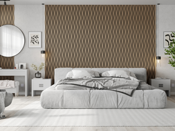 Mexen Lam-SF 01 Lam-SF 26 lamelles murales acoustiques 280 x 30 cm, feutre 9 mm, placage technique, Noyer Clair