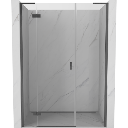Mexen Mist-H L porte de douche pivotante gauche 150 cm, transparent, gris arme brossé - 8A5L-150-001-66-00-L