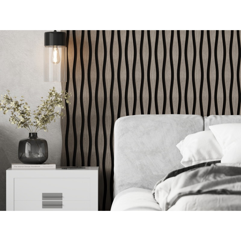 Mexen Lam-SF 01 Lam-SF 26 lamelles murales acoustiques 280 x 30 cm, feutre 9 mm, placage technique, Chêne Gris