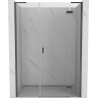Mexen Mist-H L portes de douche pivotantes droites 135 cm, transparentes, gris arme brossé - 8A5L-135-001-66-00-P