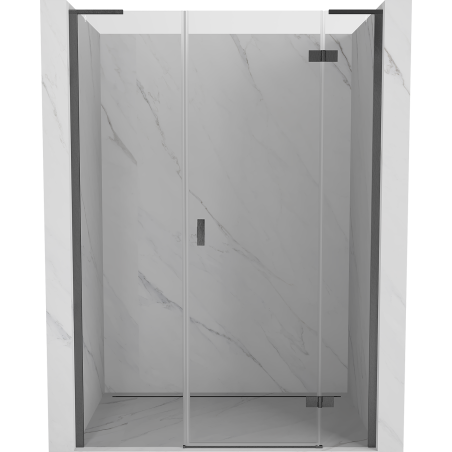 Mexen Mist-H L porte de douche pivotante droite 140 cm, transparent, gris canon brossé - 8A5L-140-001-66-00-P