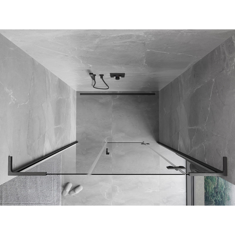 Mexen Mist-H L porte de douche pivotante droite 155 cm, transparent, gris canon brossé - 8A5L-155-001-66-00-P