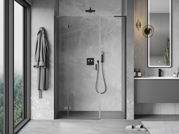 Mexen Mist-H L porte de douche pivotante gauche 120 cm, transparent, métal gun - 8A5L-120-001-95-00-L