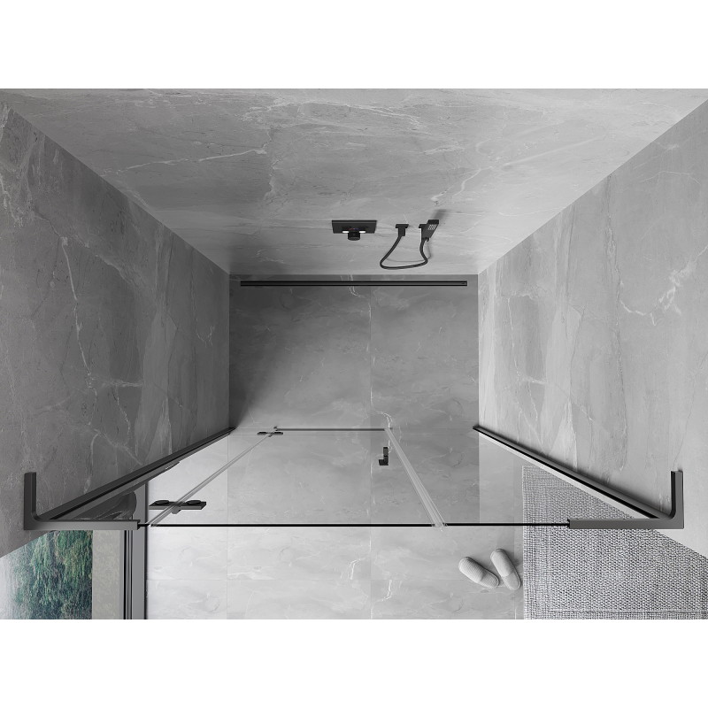 Mexen Mist-H L porte de douche pivotante gauche 130 cm, transparent, métal canon - 8A5L-130-001-95-00-L