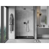 Mexen Mist-H L porte de douche battante gauche 135 cm, transparent, métal gun - 8A5L-135-001-95-00-L