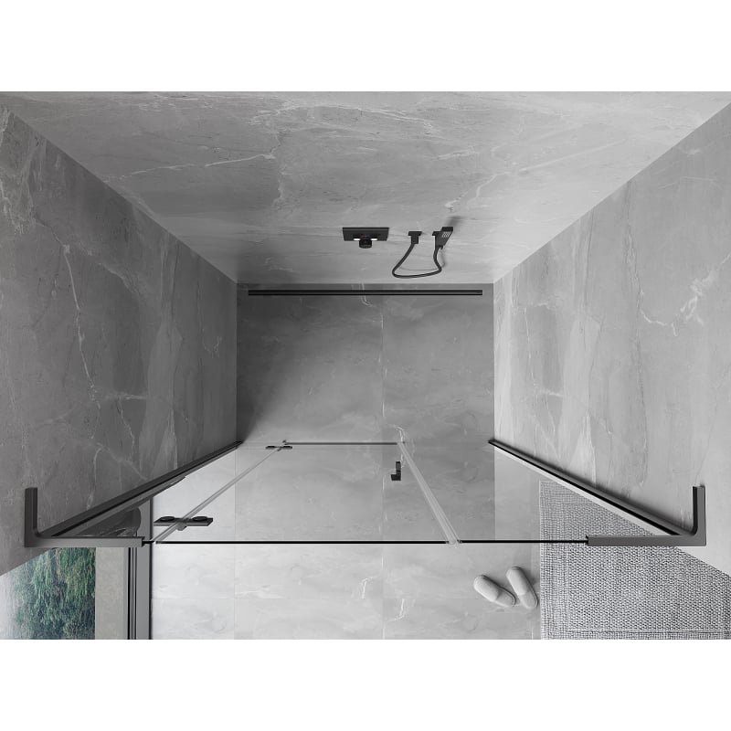 Mexen Mist-H L porte de douche battante gauche 135 cm, transparent, métal gun - 8A5L-135-001-95-00-L
