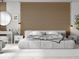 Mexen Lam-SF 01 Lam-SF 26 lamelles murales acoustiques 280 x 30 cm, feutre 9 mm, placage technique, Chêne Blanchi