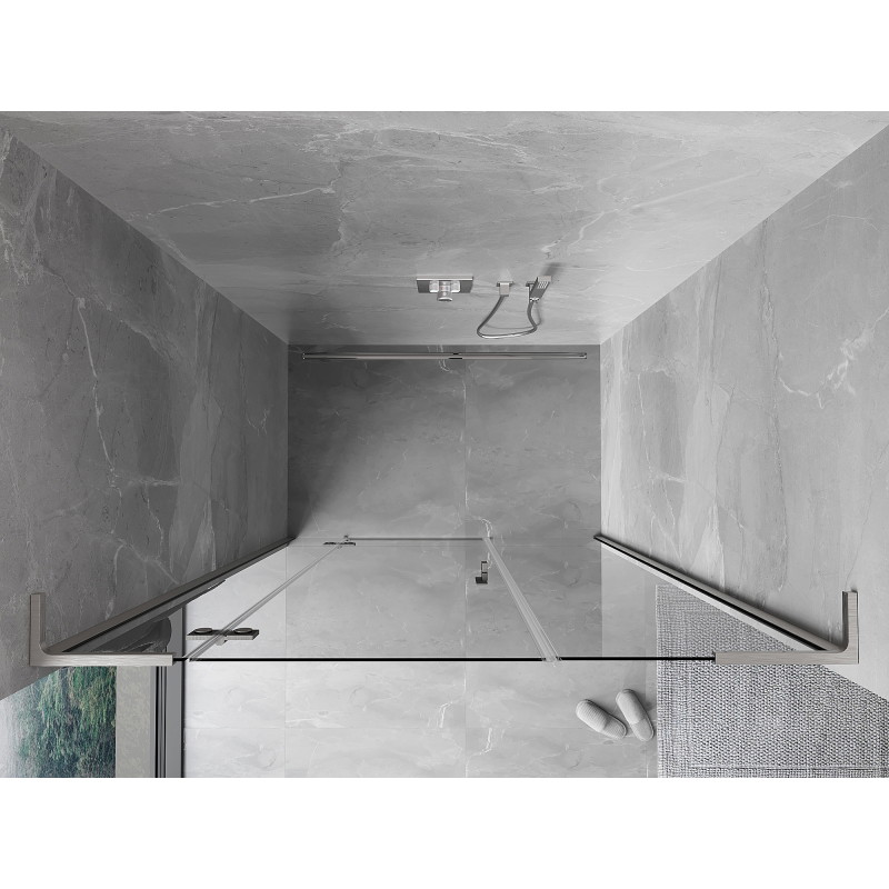 Mexen Mist-H L porte de douche pivotante gauche 150 cm, transparent, nickel brossé - 8A5L-150-001-97-00-L