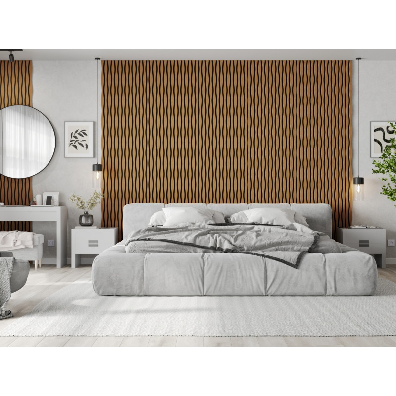 Mexen Lam-SF 01 Lam-SF 26 lamelles murales acoustiques 280 x 30 cm, feutre 9 mm, placage technique, Chêne Naturel