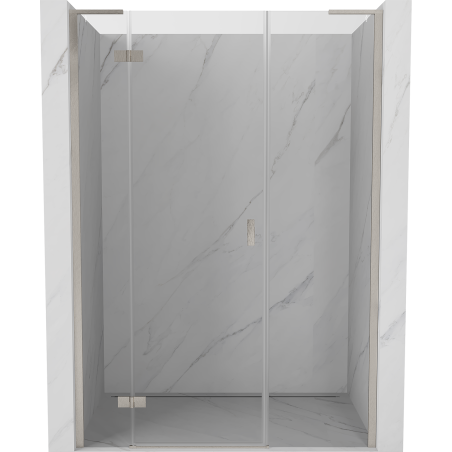 Mexen Mist-H L porte de douche battante gauche 155 cm, transparente, nickel brossé - 8A5L-155-001-97-00-L