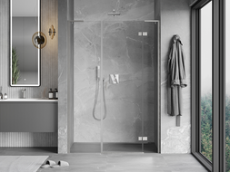 Mexen Mist-H L porte de douche pivotante droite 120 cm, transparent, nickel brossé - 8A5L-120-001-97-00-P