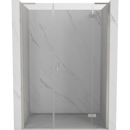 Mexen Mist-H L porte de douche pivotante droite 135 cm, transparente, nickel brossé - 8A5L-135-001-97-00-P