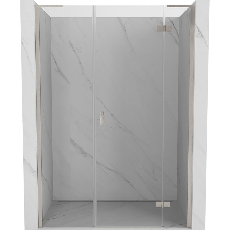 Mexen Mist-H L porte de douche pivotante droite 155 cm, transparente, nickel brossé - 8A5L-155-001-97-00-P
