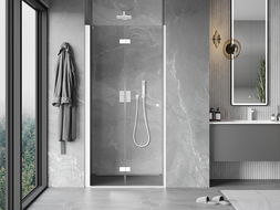 Mexen Mist-F porte de douche pliante gauche 90 cm, transparente, blanche - 8A6-090-000-20-00-L