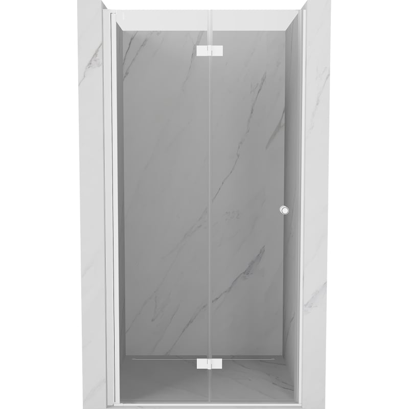 Mexen Mist-F porte de douche pliante gauche 90 cm, transparente, blanche - 8A6-090-000-20-00-L