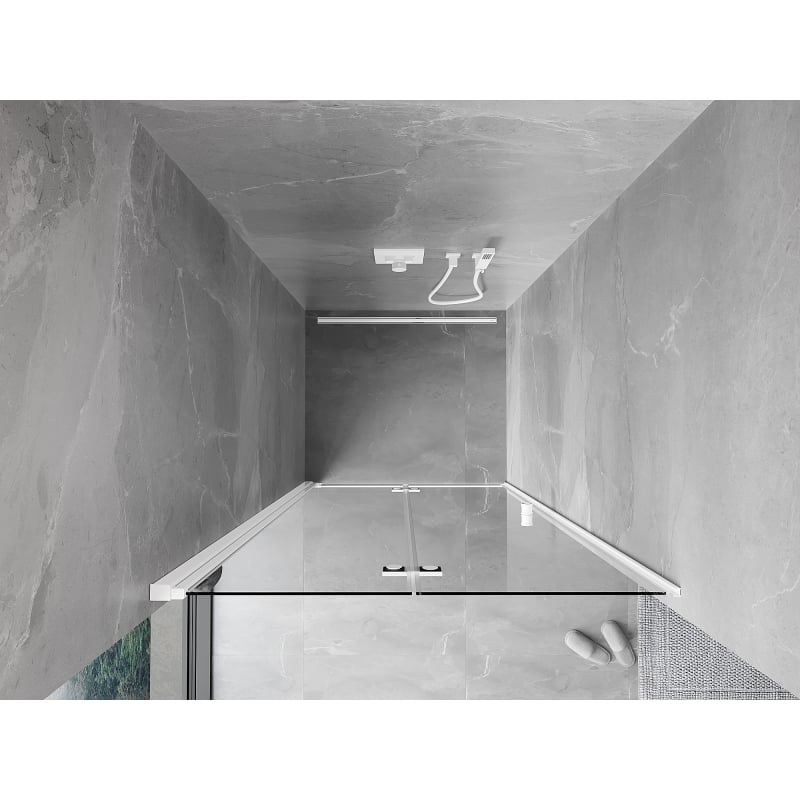 Mexen Mist-F porte de douche pliable gauche 105 cm, transparent, blanc - 8A6-105-000-20-00-L