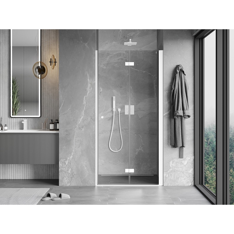 Mexen Mist-F porte de douche pliante droite 70 cm, transparent, blanc - 8A6-070-000-20-00-P