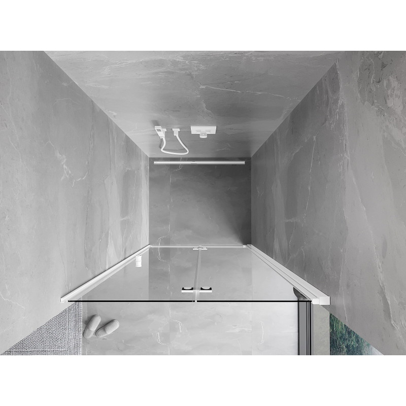 Mexen Mist-F porte de douche pliante droite 80 cm, transparent, blanc - 8A6-080-000-20-00-P