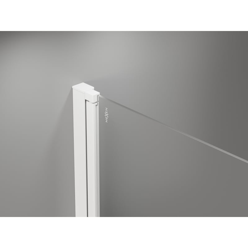 Mexen Mist-F portes de douche pliantes droites 100 cm, transparentes, blanches - 8A6-100-000-20-00-P