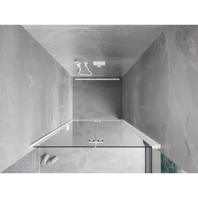 Mexen Mist-F porte de douche pliante droite 115 cm, transparent, blanc - 8A6-115-000-20-00-P