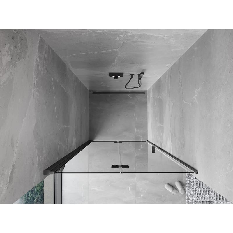 Mexen Mist-F porte de douche pliante gauche 70 cm, transparent, gris canon brossé - 8A6-070-000-66-00-L