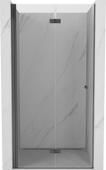 Mexen Mist-F porte de douche pliante gauche 90 cm, transparente, gris canon brossé - 8A6-090-000-66-00-L