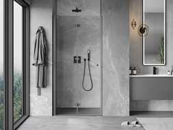 Mexen Mist-F porte de douche pliante gauche 110 cm, transparente, gris canon brossé - 8A6-110-000-66-00-L