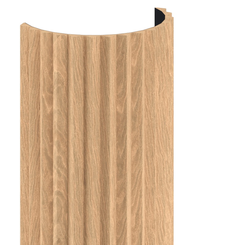 Mexen Ovalo 01 lames murales rainurées flexibles 280 x 36 cm, placage technique, Chêne Blanchi - S130-280-01-040